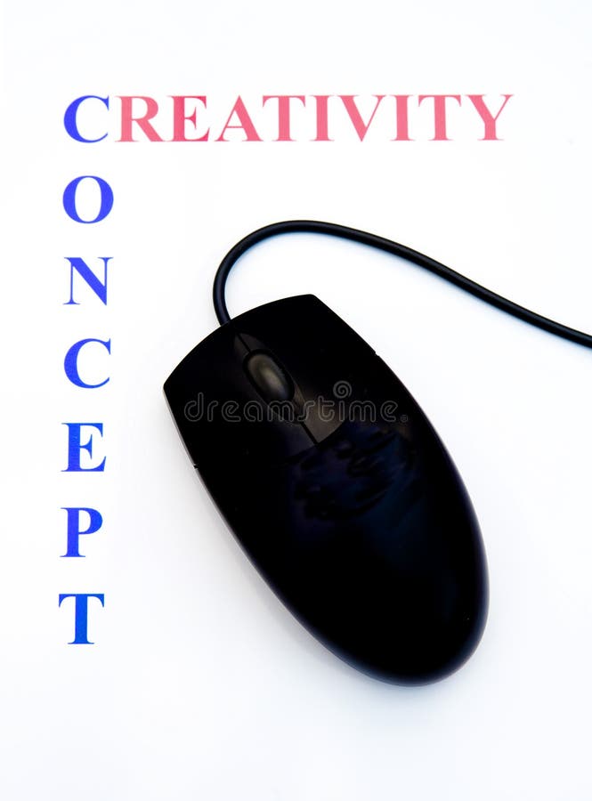 A abstract image on starting a business. The image is of a mouse surrounded by text indicating the need for creative thought and new concepts and underlining the need for the internet and net working.