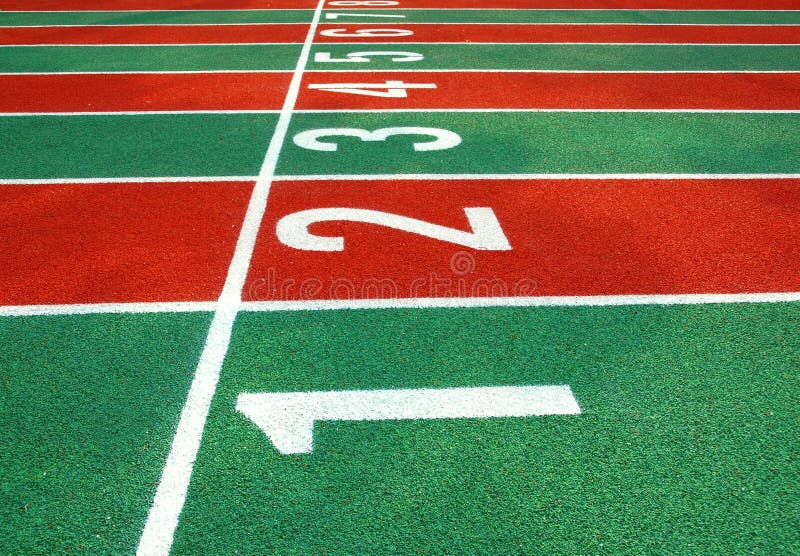 Starting Line of a Running Track royalty free stock photography