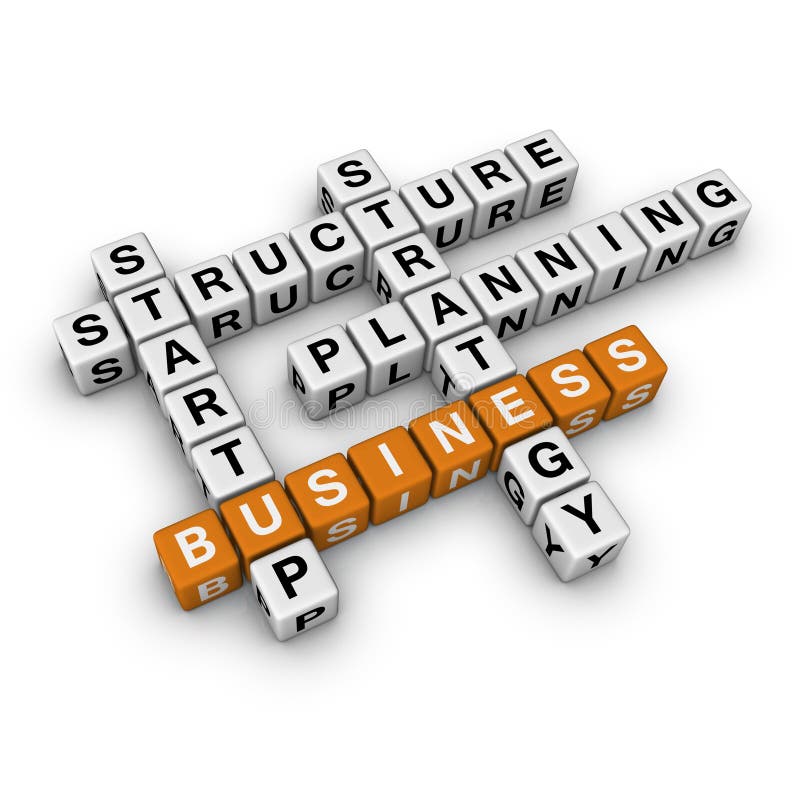 Startup business (3D crossword orange series)