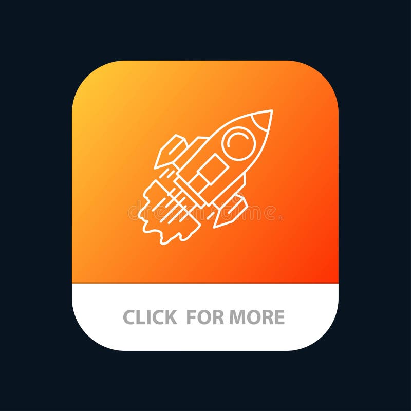 Startup, Business, Goal, Launch, Mission, Spaceship Mobile App Button. Android and IOS Line Version vector illustration Startup, Business, Goal, Launch, Mission, Spaceship Mobile App Button. Android and IOS Line Version vector illustration