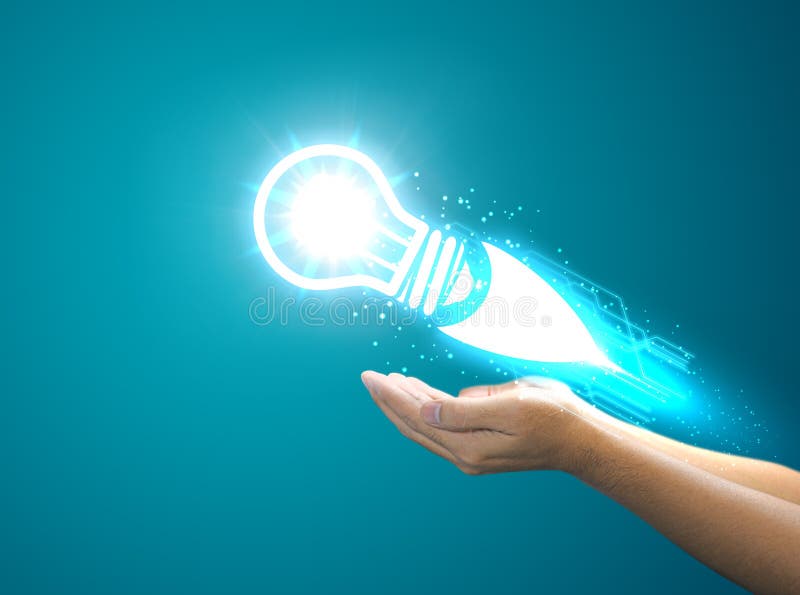 Startup Concept on Blue Background Stock Photo - Image of project