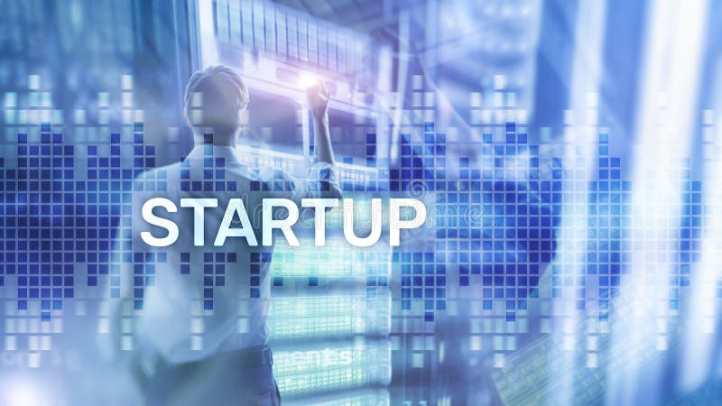 Startup concept with double exposure diagrams blurred background. royalty free illustration Startup concept with double exposure diagrams blurred background. royalty free illustration