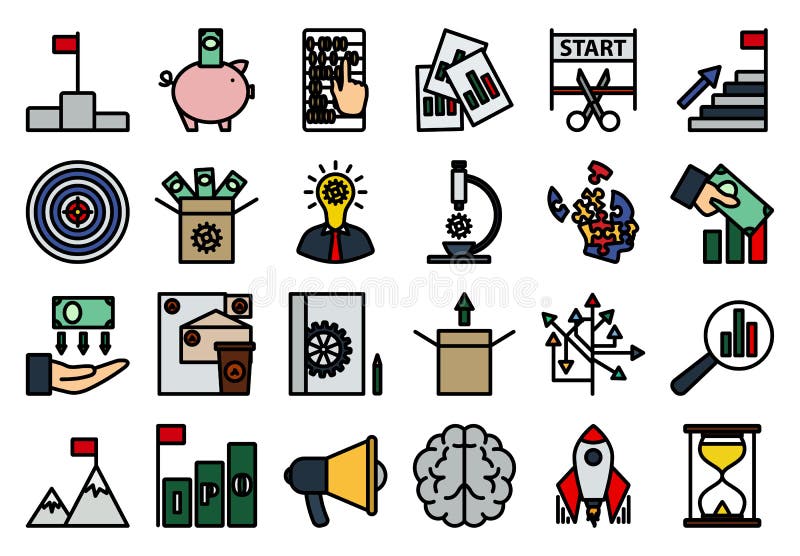 Startup Icon Set stock vector. Illustration of infographic - 244707905