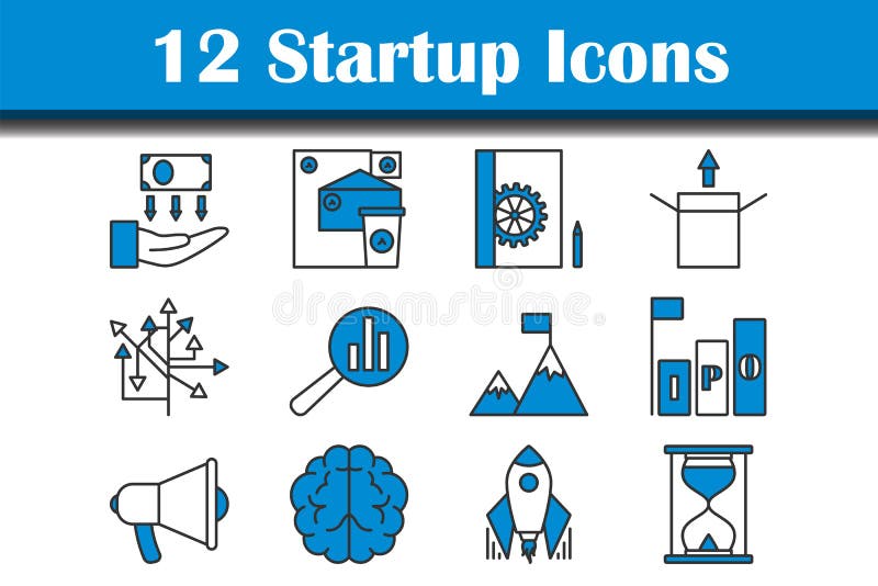 Startup Icon Set stock vector. Illustration of color - 257108753