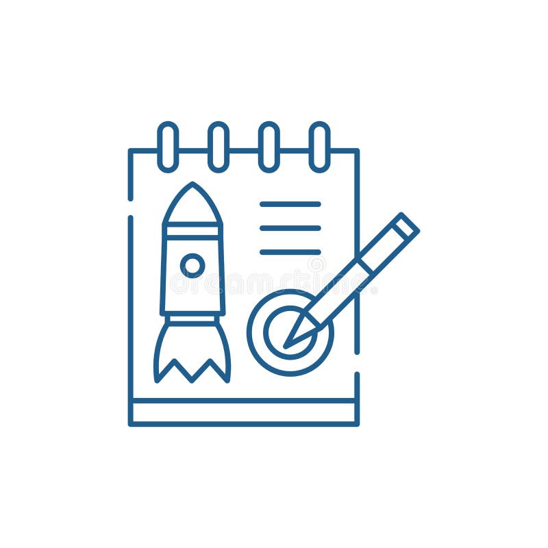 Startup project line icon concept. Startup project flat vector symbol, sign, outline illustration. royalty free illustration.