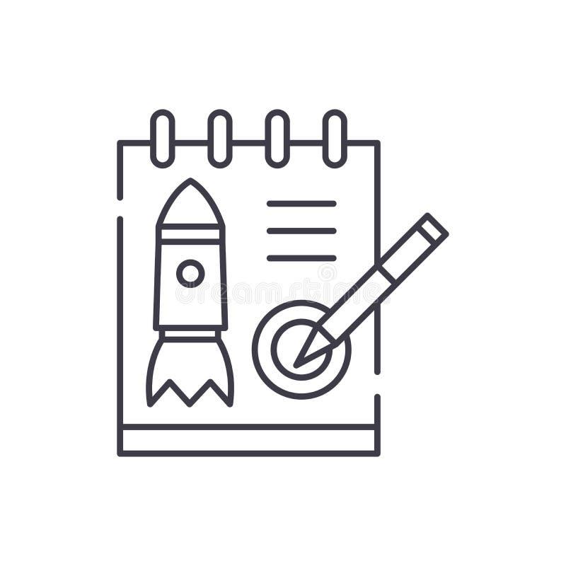 Startup project line icon concept. Startup project vector linear illustration, symbol, sign royalty free illustration
