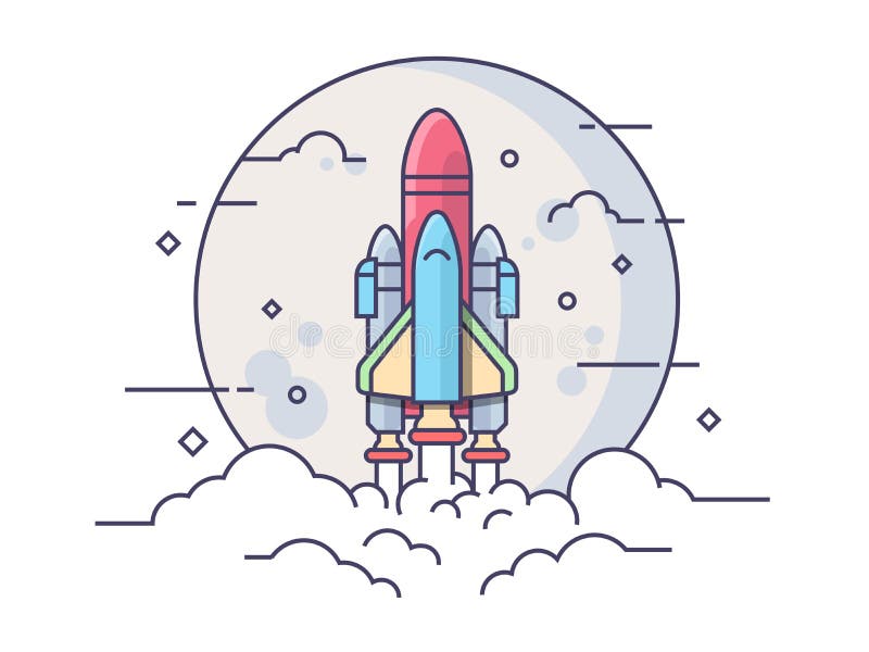 Startup space rocket royalty free illustration