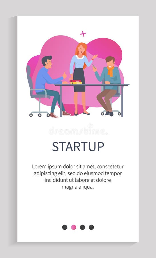 Startup Team Developing Project in Workplace Web lizenzfreie abbildung