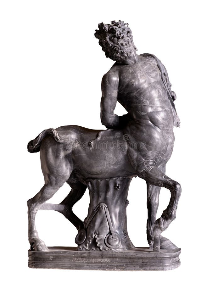 The Old Centaur, Hadrianic grey-black marble sculpture of a centaur based on Hellenistic models, found in Hadrian's Villa in Tivoli. The Old Centaur, Hadrianic grey-black marble sculpture of a centaur based on Hellenistic models, found in Hadrian's Villa in Tivoli
