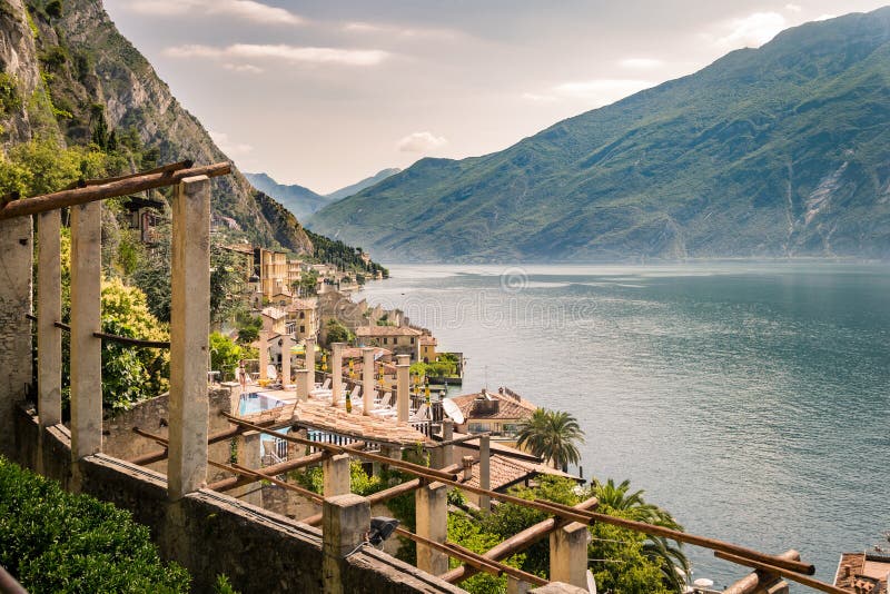 Old lemon house in Limone sul Garda, lake Garda, Italy. Old lemon house in Limone sul Garda, lake Garda, Italy.