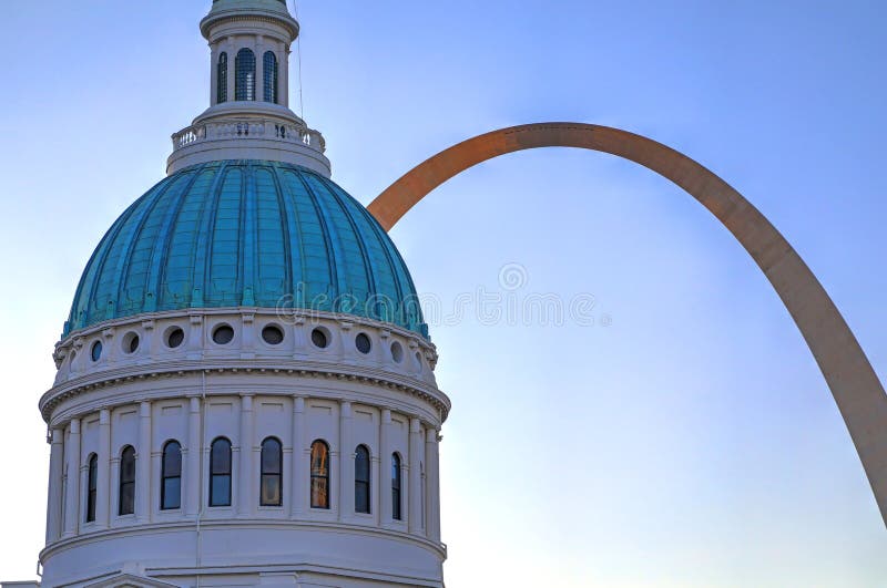 July 7, 2017 - St. Louis, Missouri - Old Courthouse and the Gateway Arch in St. Louis, Missouri. July 7, 2017 - St. Louis, Missouri - Old Courthouse and the Gateway Arch in St. Louis, Missouri.