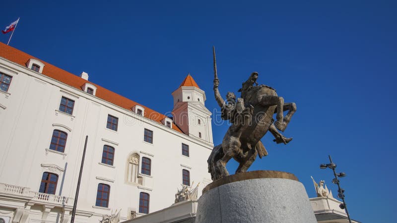 Stary Hrad - ancient castle in Bratislava. Bratislava is occupying both banks of the River Danube and River Morava.