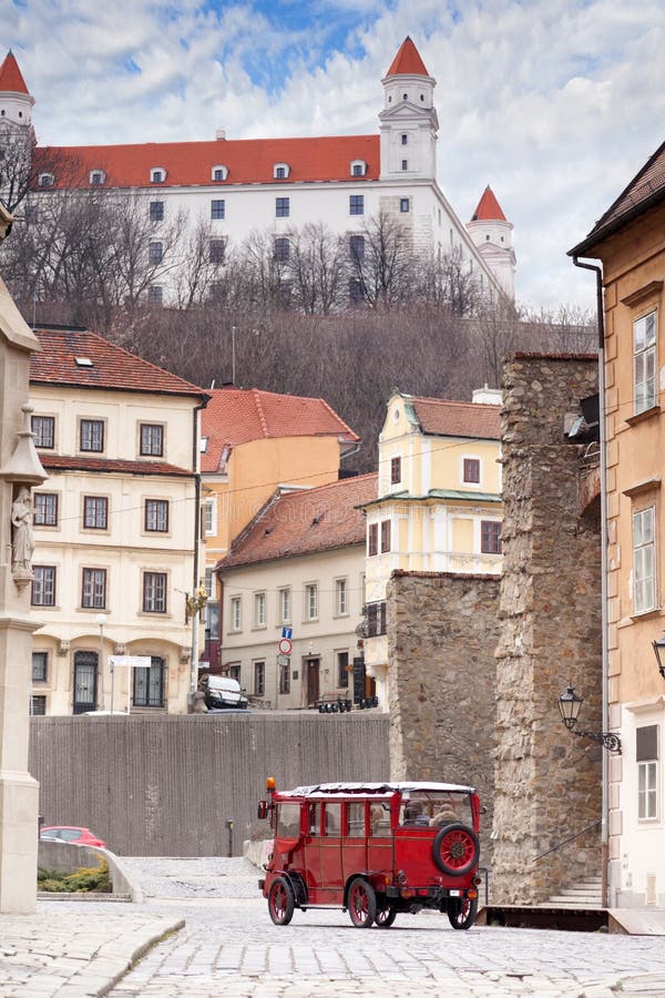 Stary Hrad - ancient castle and vintage car