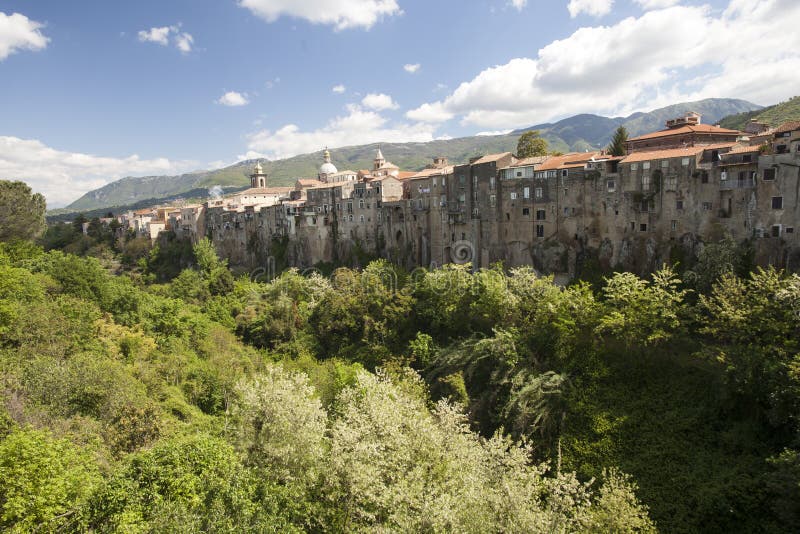 a view of the coast of old town center sant`agata de` goti. a view of the coast of old town center sant`agata de` goti