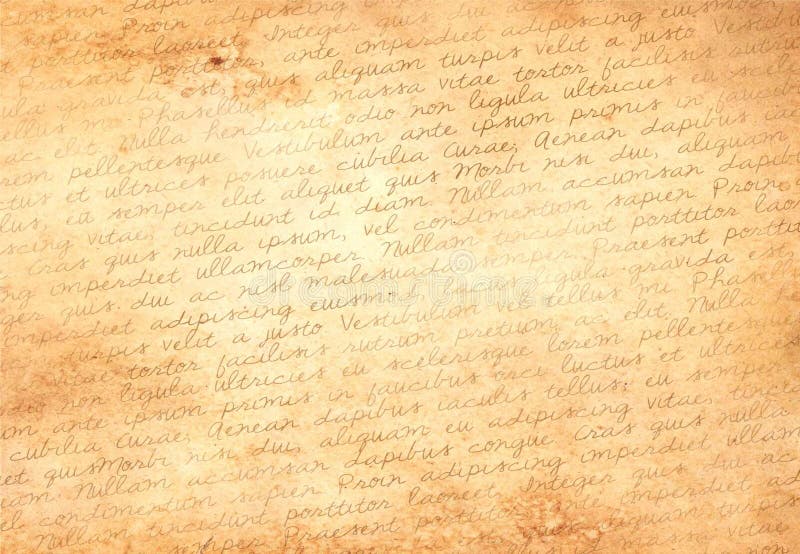 Old brown paper with hand written text in latin. Old brown paper with hand written text in latin