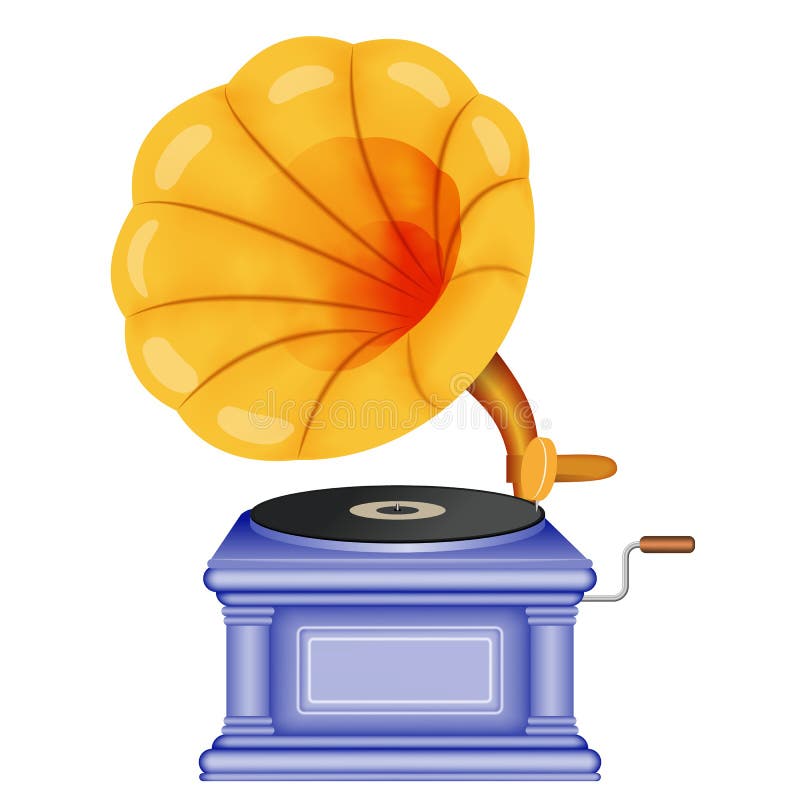 Stary retro gramofon Fonograf na białym tle Muzyka, nostalgia symbol royalty ilustracja Stary retro gramofon Fonograf na białym tle Muzyka, nostalgia symbol royalty ilustracja