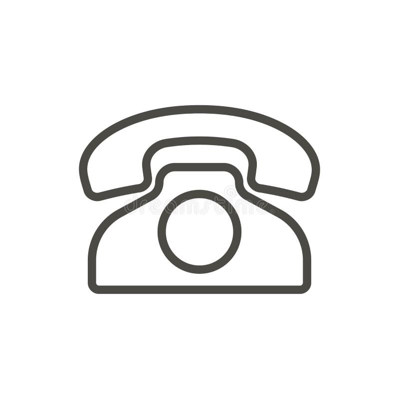 Stary telefon ikony wektor Konturu telefon Kreskowy rocznika telefonu sym ilustracji