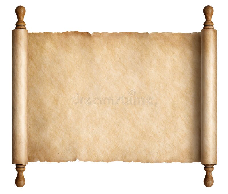 Stary ślimacznica pergamin z drewnianą rękojeści 3d ilustracją royalty ilustracja Stary ślimacznica pergamin z drewnianą rękojeści 3d ilustracją royalty ilustracja