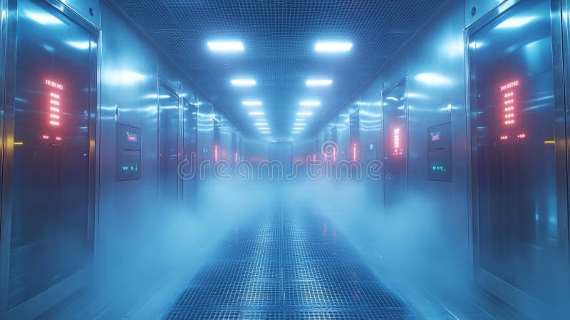 State of the Art Cold Storage Facility for Pharmaceutical Logistics With Advanced Climate Control Systems Generative AI stock photos