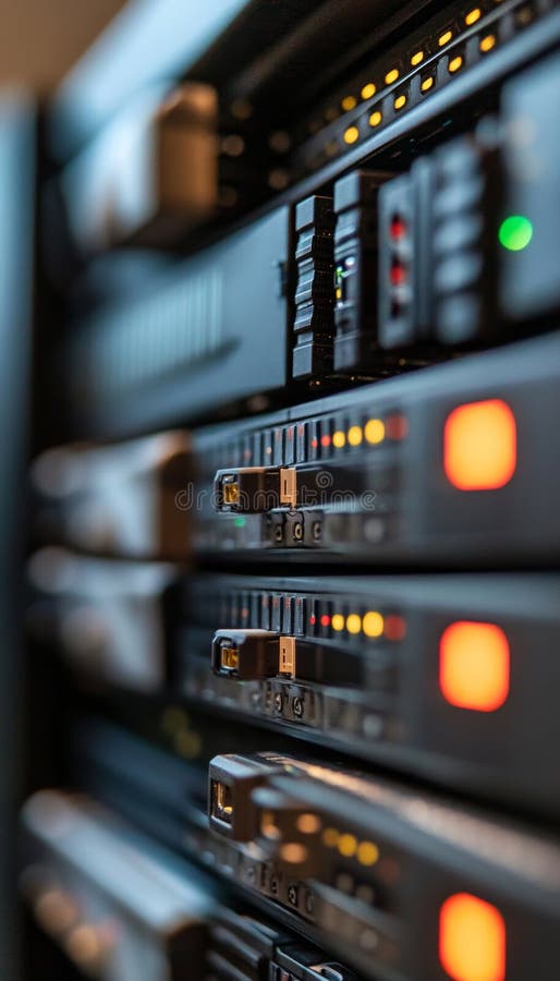 State of the art data center featuring organized server racks and advanced network equipment vector illustration