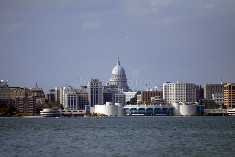 The state capital and surrounding buildings