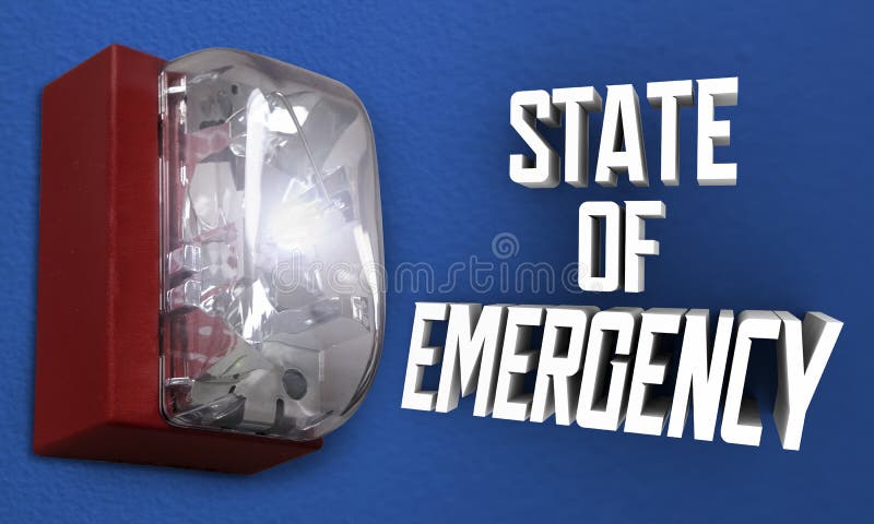 State of Emergency Alarm Executive Order Declaration Warning Crisis 3d Illustration royalty free illustration