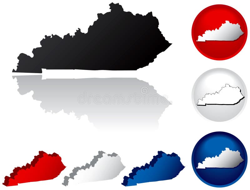 Kentucky State Map by Counties Stock Vector Illustration of guide