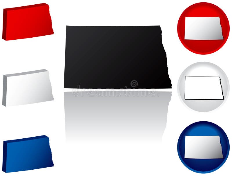 State of North Dakota Icons vector illustration