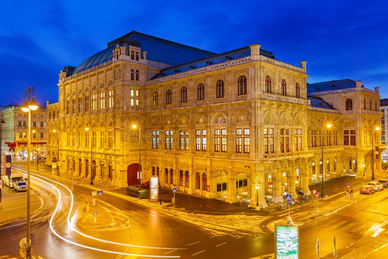 Vienna's State Opera House at night, Austria. Vienna's State Opera House at night, Austria