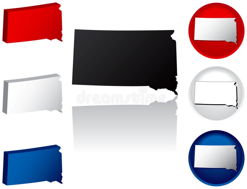 State of South Dakota Icons vector illustration