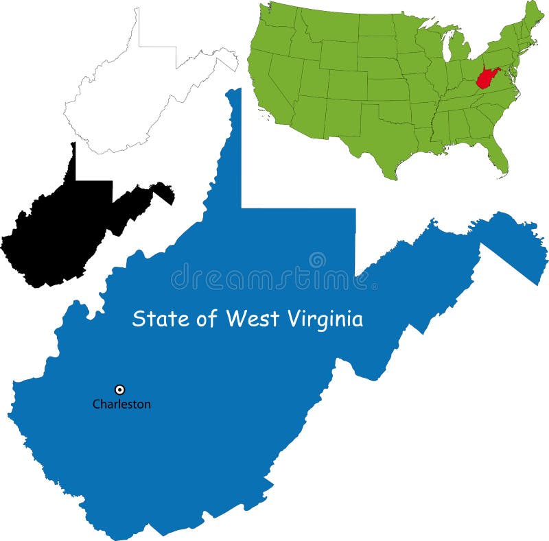 State of West Virginia, USA vector illustration
