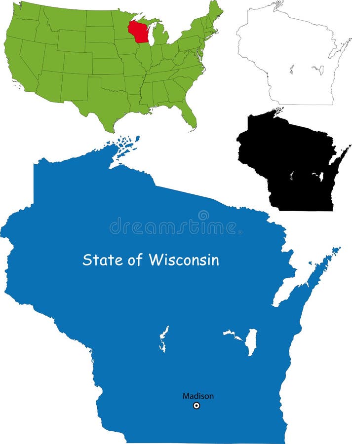 State of Wisconsin, USA royalty free illustration