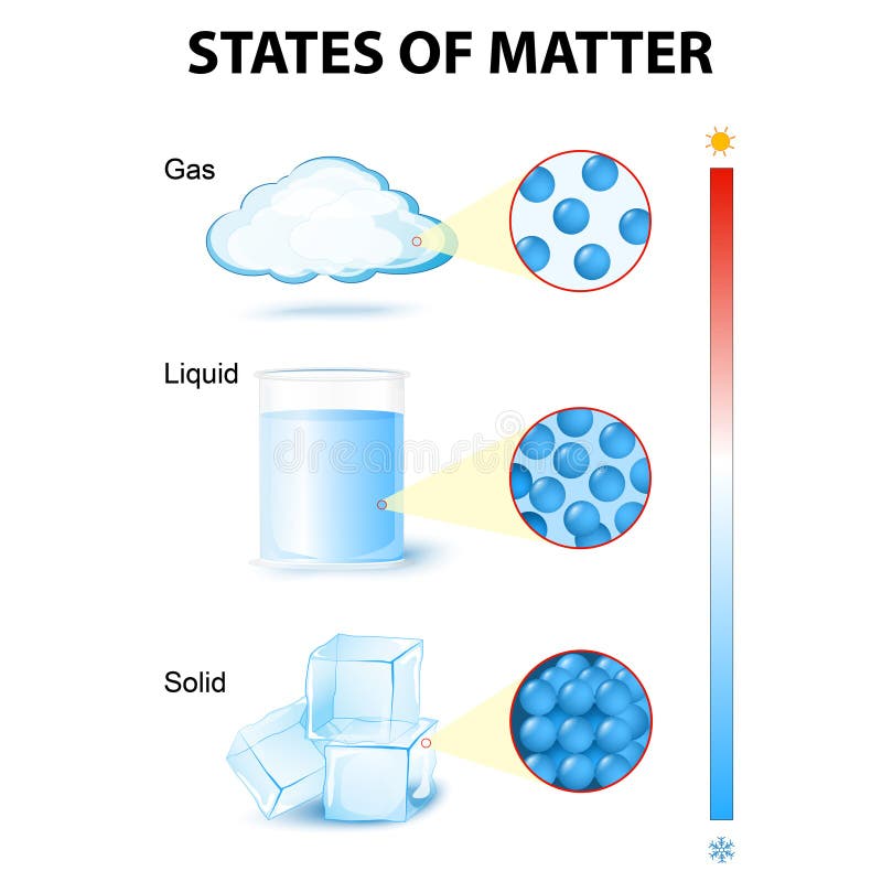 States of matter. phase or state of matter and phase transition. This diagram shows the different phase transitions for example water. States of matter. phase or state of matter and phase transition. This diagram shows the different phase transitions for example water