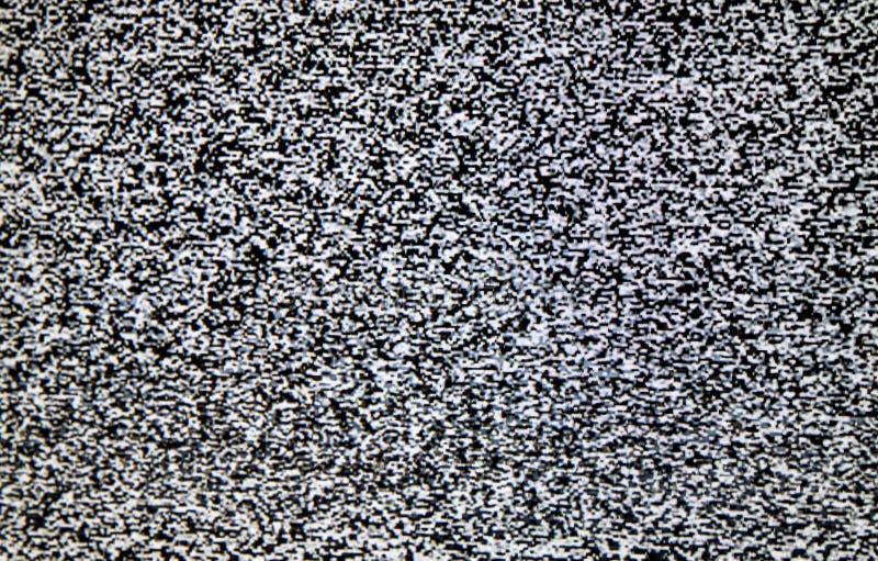 static black and white noisy analog TV screen when signal is lost or while searching for channels