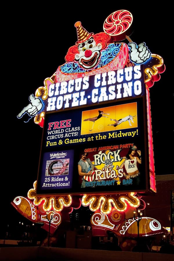 Station de vacances de casino et d'hôtel de cirque de cirque sur la bande de Las Vegas à photos libres de droits Station de vacances de casino et d'hôtel de cirque de cirque sur la bande de Las Vegas à photos libres de droits