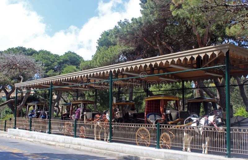 station för häst drog vagnar, Malta arkivfoton station för häst drog vagnar, Malta arkivfoton