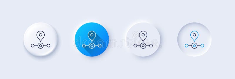 Station line icon. Subway journey path sign. Line icons. Vector royalty free illustration