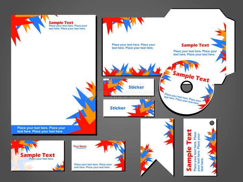 Stationary business set design vector format stock illustration