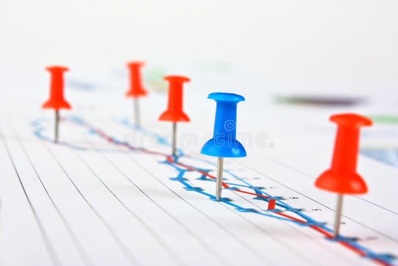 Stationery button in diagram stock images