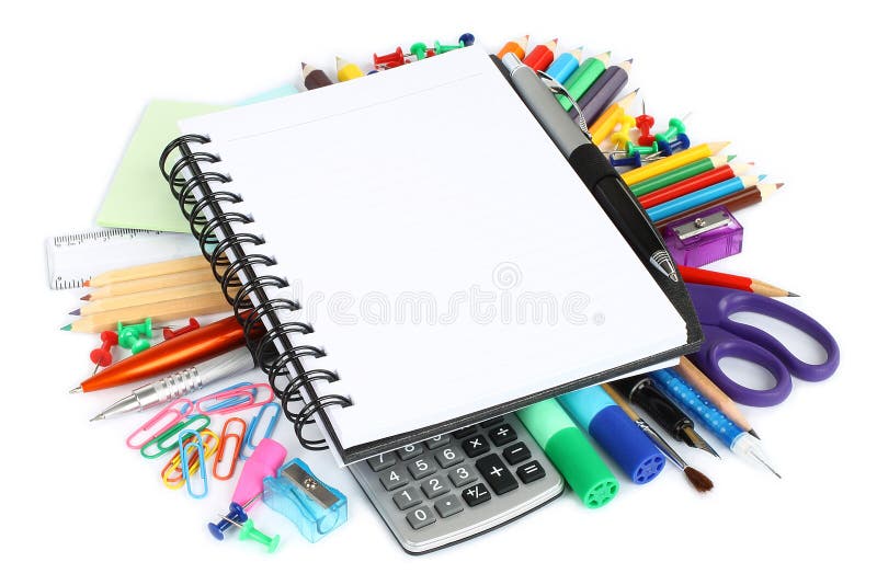 Stationery items stock image. Image of colorful, education 26926077