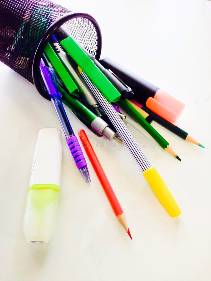 Stationery items stock vector. Illustration of magnifying 30570937