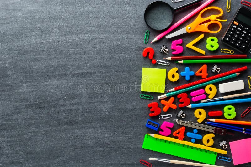 Stationery and Math Exercises Stock Image Image of college, exercises