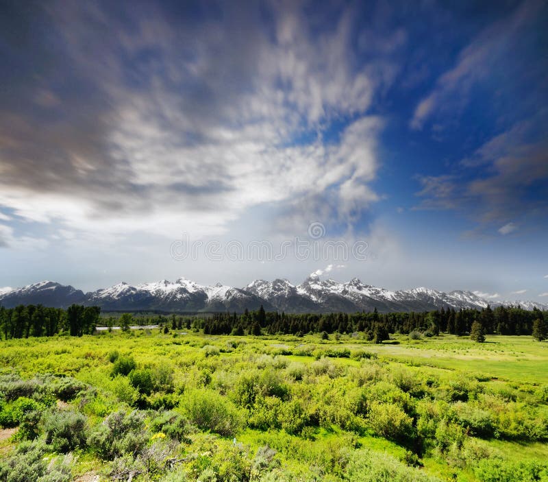 Stationnement national grand de Tetons au Wyoming occidental. photographie stock libre de droits Stationnement national grand de Tetons au Wyoming occidental. photographie stock libre de droits