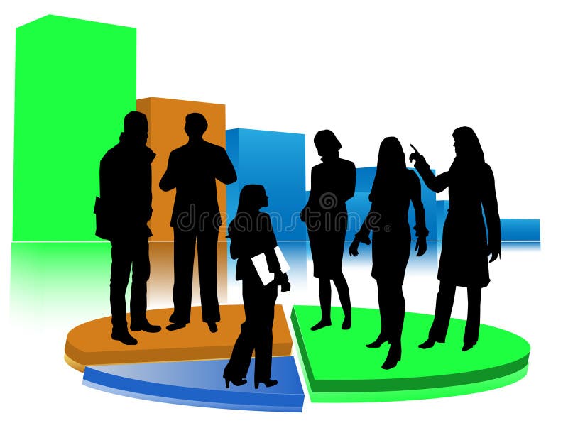 Statistiche con le siluette royalty illustrazione gratis Statistiche con le siluette royalty illustrazione gratis