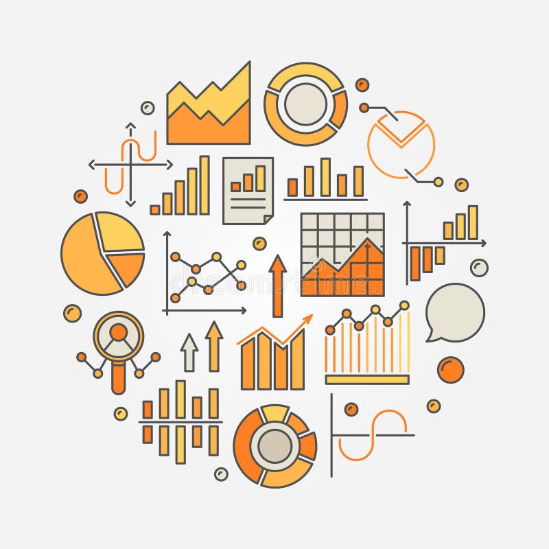Statistics and data analysis colorful illustration stock illustration Statistics and data analysis colorful illustration stock illustration