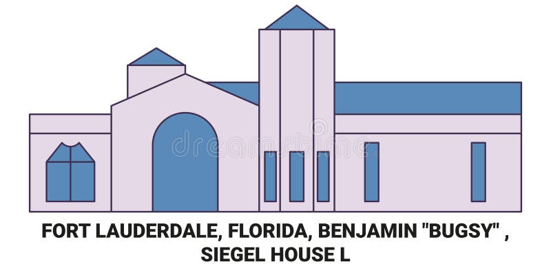 Stato unito fort lauderdale florida benjamin siegel house l illustrazione vettoriale del vettore di riferimento