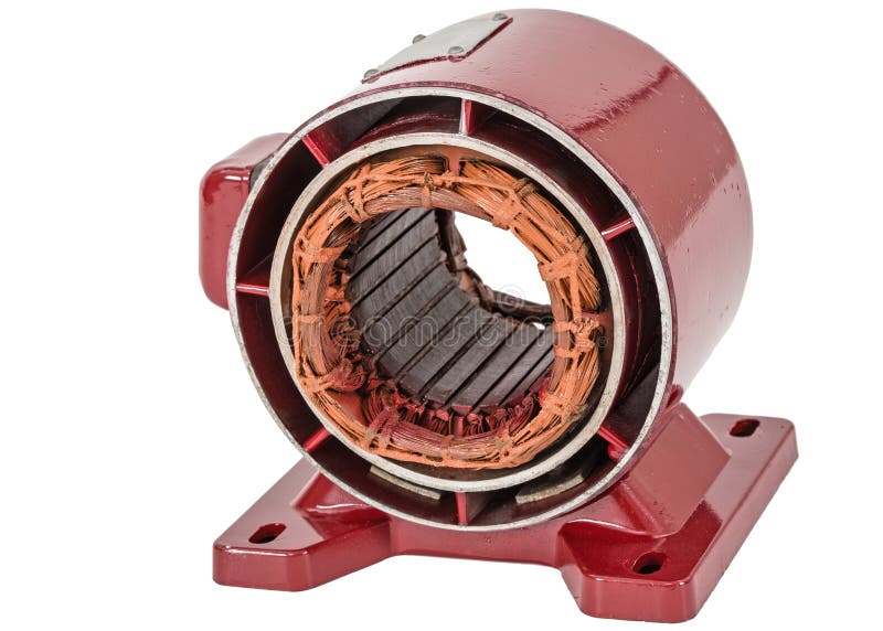 Stator of Electric Motor, Isolated on White Background Stock Image