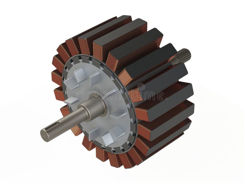 Stator Und Rotor Für Elektrogenerator Explosionsansicht 3D-Rendering Stock  Abbildung - Illustration von hintergrund, ausrüstung: 266283684