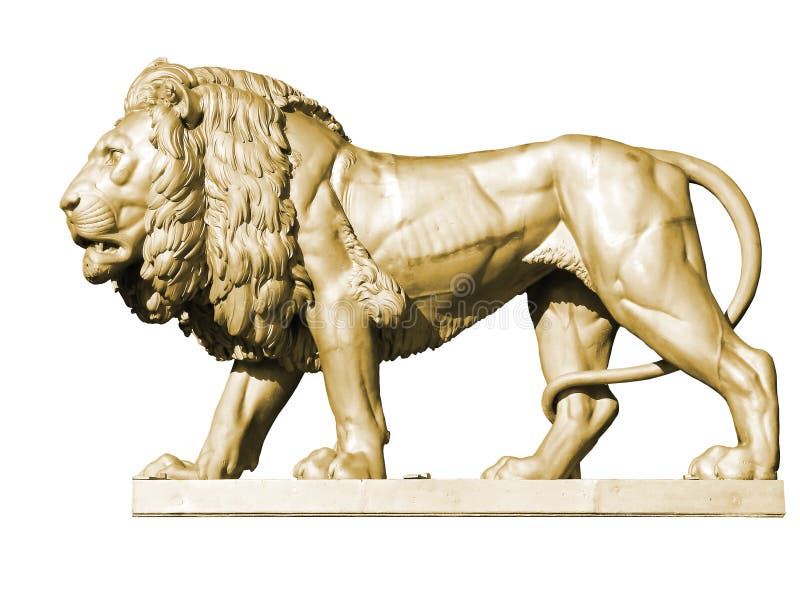 Statua 3, oro del leone immagine stock libera da diritti