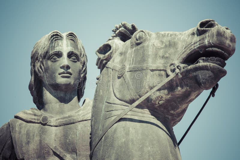 Statua Aleksander Wielki w Saloniki, Makedonia, Grecja